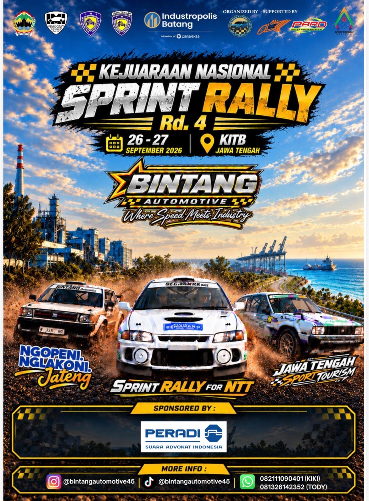Poster Kejurnas Sprint Rally 2026 Putaran 4 Digelar di KITB Batang