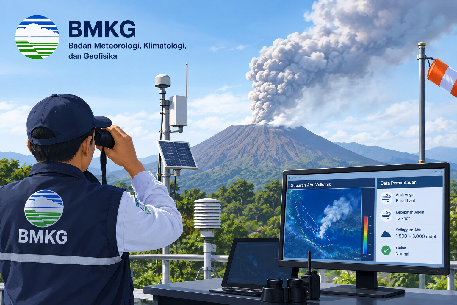 BMKG memantau sebaran debu vulkanik Gunung Ibu dan Gunung Dukono pada 20 September 2026