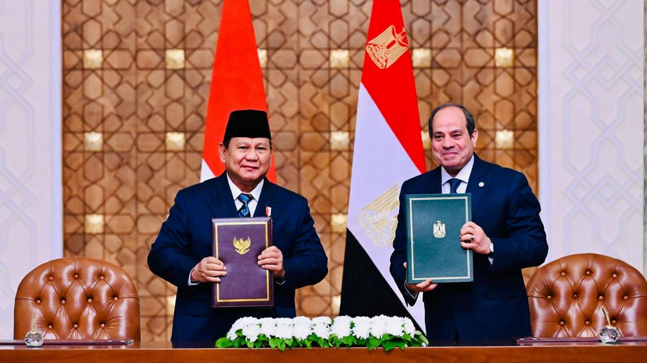 Presiden Prabowo bersama Presiden Mesir Abdel Fattah El-Sisi