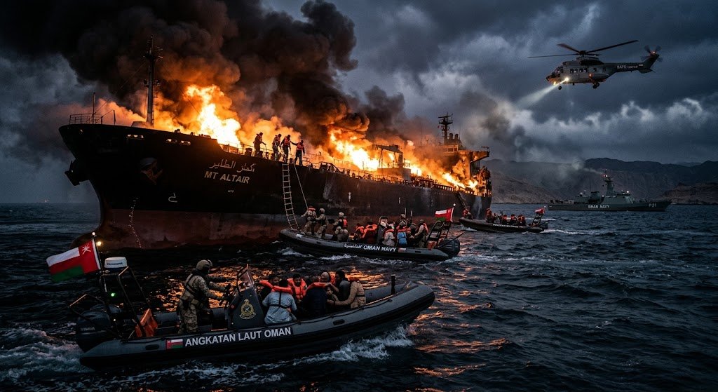 Kapal tanker melintas di Selat Hormuz di tengah ketegangan keamanan pelayaran