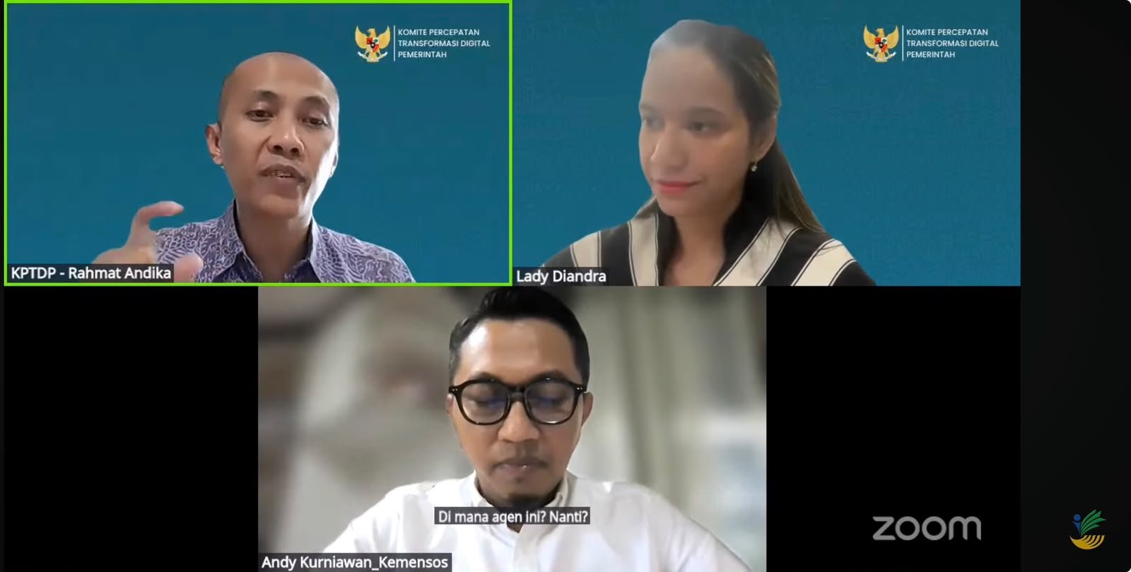 Sosialisasi Kemensos RI melalui Zoom